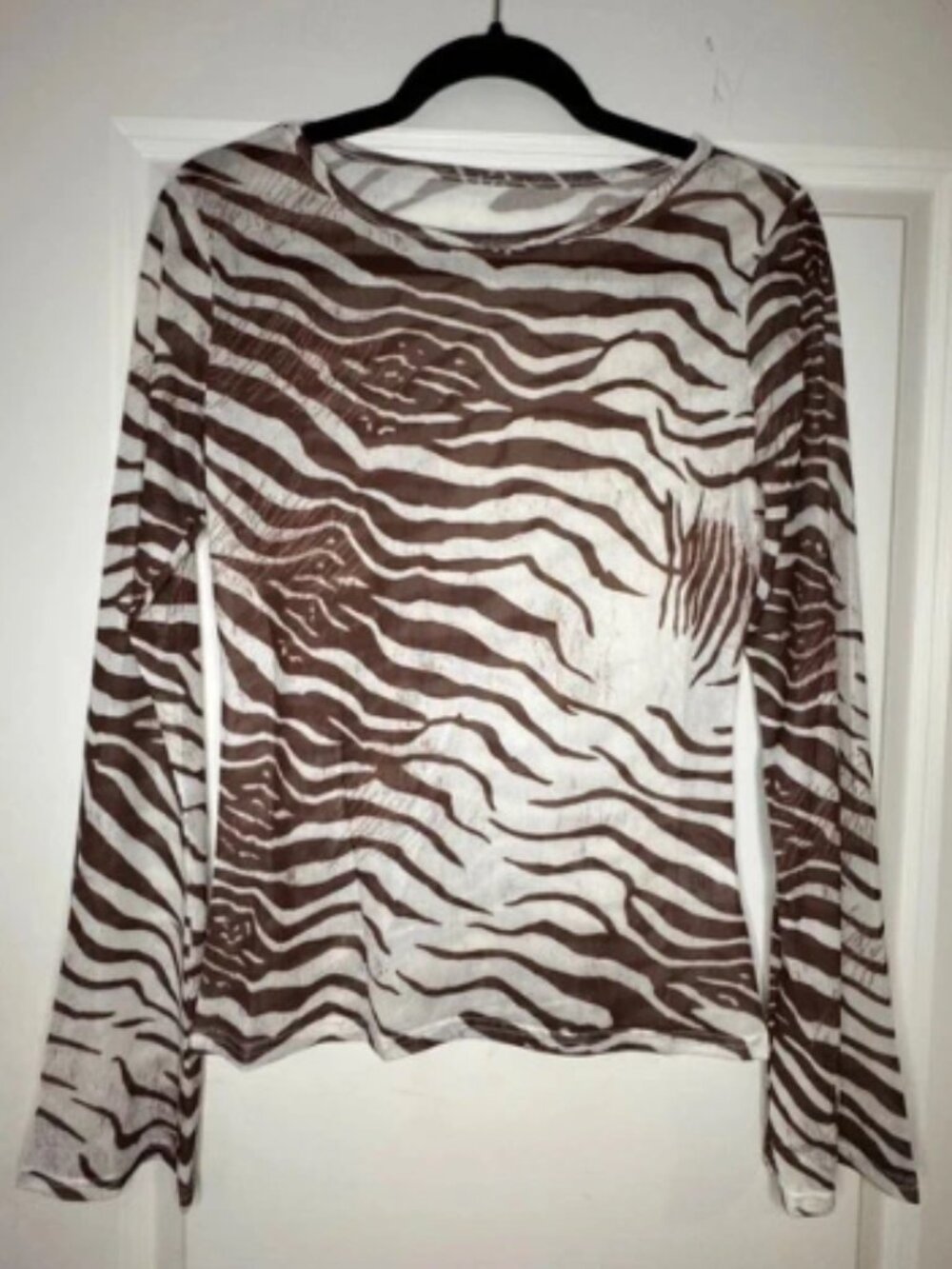 Zebra print mesh top